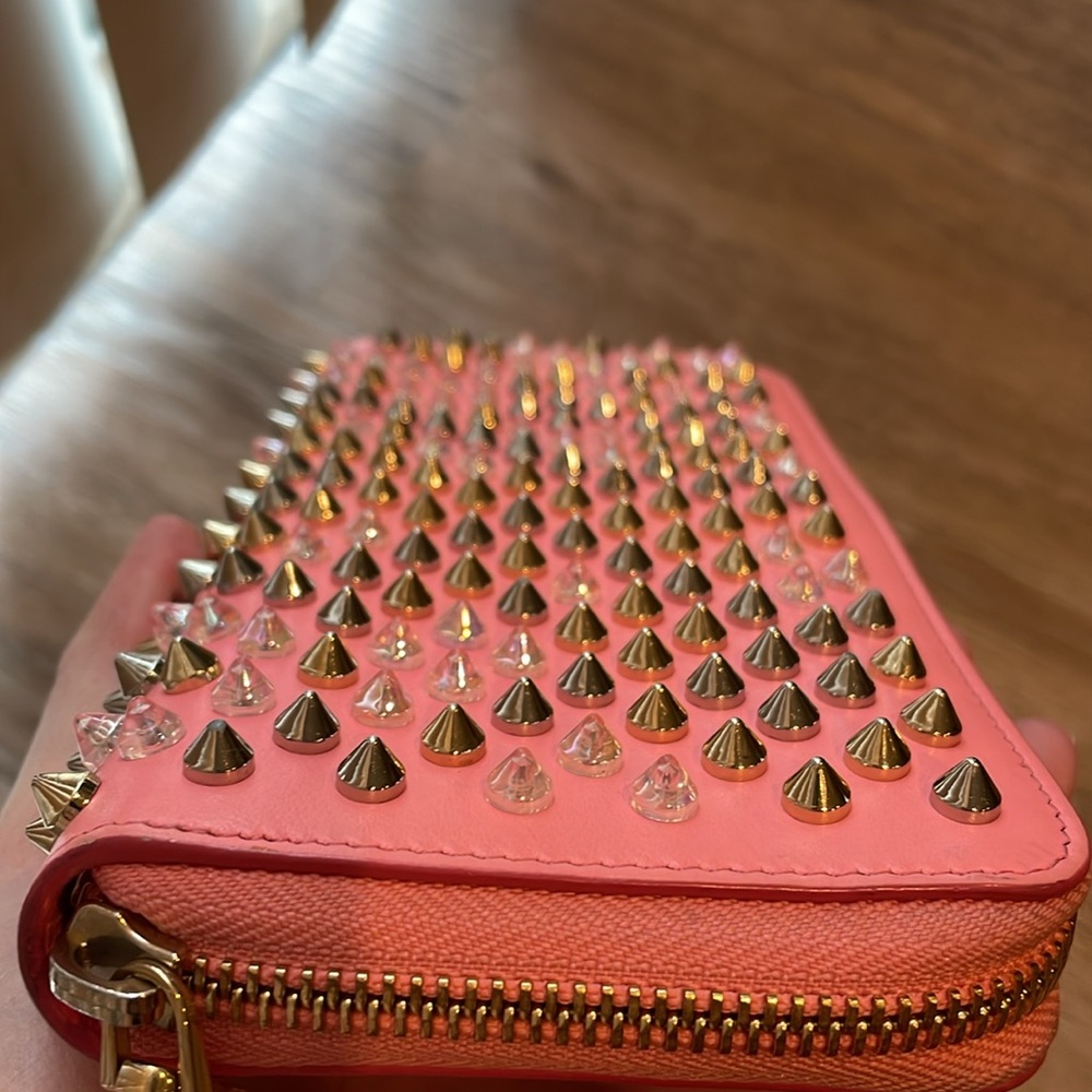 EUC Christian Louboutin spiked zip long wallet - full multicolor spikes around - Picture 13 of 15